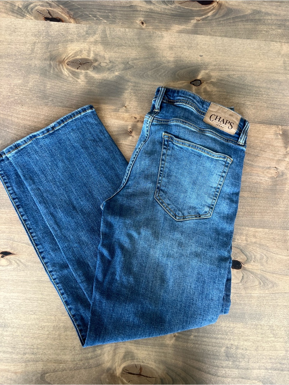 Chaps Relaxed Straight Blue Denim Jeans 33x30